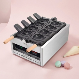 Máquina para Hacer Waffles Comercial de Acero Inoxidable con Cono Taiyaki de Hello Kitty para Uso en Hoteles, Colorida y Divertida, 4 Piezas - Product Image 1