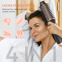 Brosse à air chaud de haute qualité 1000W Multi-styler 4 en 1 Peigne chauffant Sèche-cheveux Brosse volumisante Brosse à friser Sèche-cheveux et styler