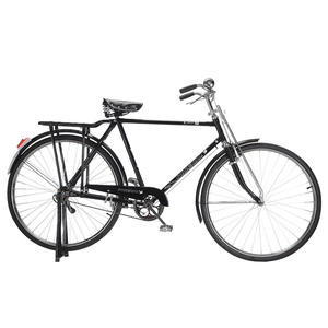 Bicicleta Cruiser Retro Negra de 28 Pulgadas con Freno de Mano y Portaequipajes para Paseos Urbanos - Product Image 1