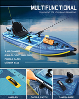 ESUP OEM - SUP gonflable à pédales en PVC avec logos personnalisés pour la pêche, avec pompe et sac à roulettes - Portable pour une utilisation sur les lacs