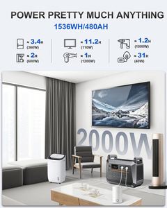 Gererator Large Capacity 3840Wh <b>Portable</b> Power Station 3600W 3300W with Expansion Battery - Product Image 3