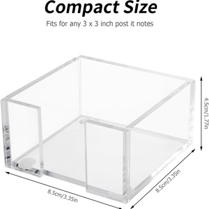 Support de bureau moderne en acrylique pour notes autocollantes – Distributeur transparent de notes adhésives pour bloc-notes – Vente en gros - Product Image 6