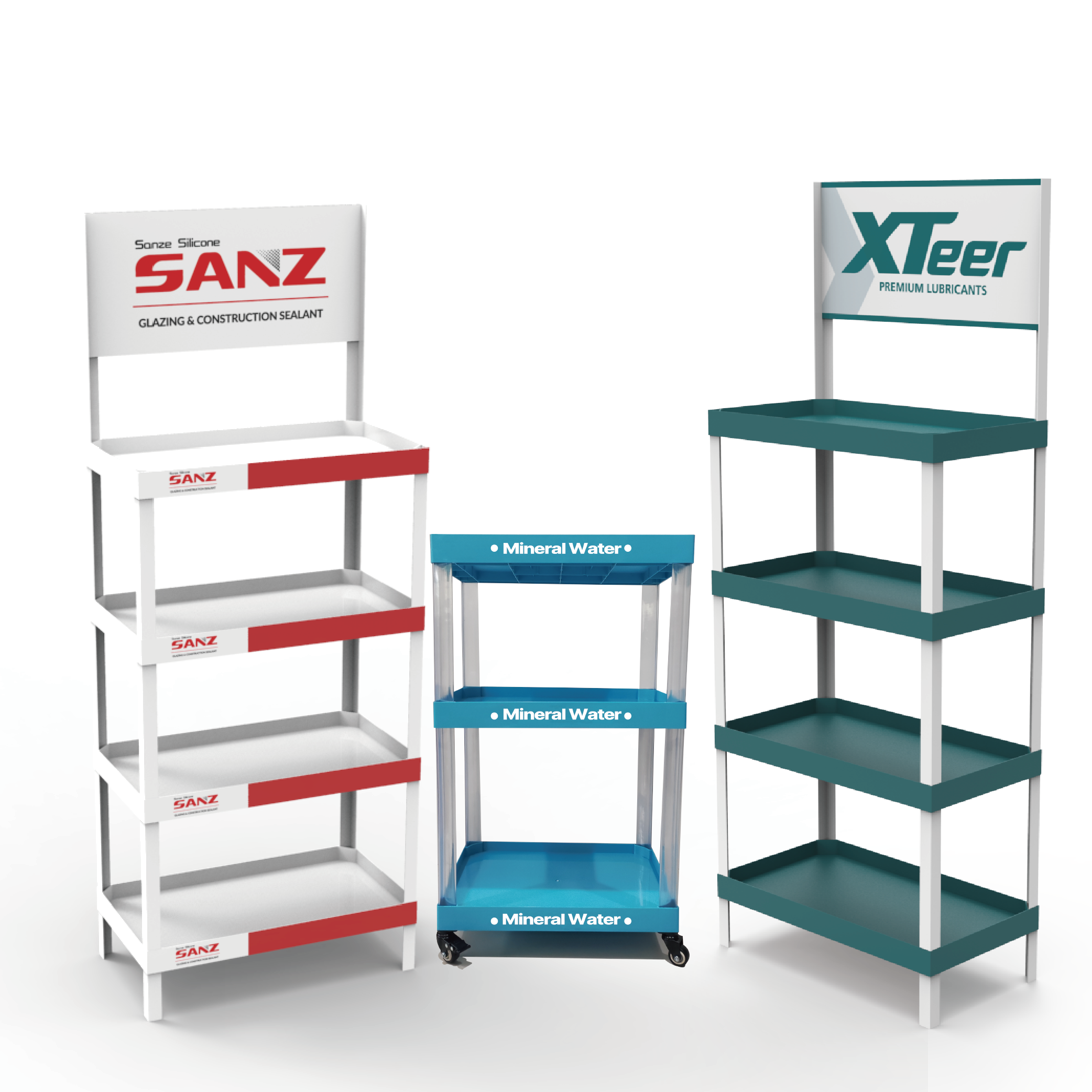 Apache Custom Plastic Injection Shelves PVC Floor Display Stand for Supermarkets, Grocery Stores and Retail Beverage Promotions — view 1