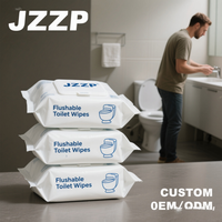 Papier toilette biodégradable ultra-doux, personnalisable OEM, 55g, 60g, 80g, jetable dans les toilettes, lingettes humides pour le nettoyage, marque JZZP, vente en gros