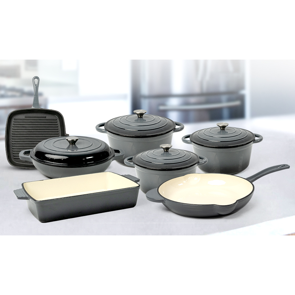 Cookercool Cast iron cookware brands nonstick enameled dutch ovens cooking pots and pans