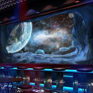 Fondo de pantalla de cielo estrellado 3D Museo de Ciencia y Tecnología E-Sports Hotel universo Luna Fondo pared tela Bar Ktv caja papel tapiz - Product Image 1