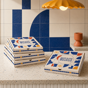 Boîtes à pizza en <span class=keywords><strong>carton</strong></span> ondulé mat écologiques <span class=keywords><strong>de</strong></span> 8 à 16 pouces, impression personnalisée, plateau à miettes carré blanc avec logo, vente en gros - Product Image 4