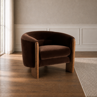 Fauteuil d'appoint moderne en velours Lichen, mobilier sur mesure de luxe pour salon.