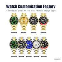 Montre à quartz pour homme en gros, logo personnalisé, métal, acier inoxydable, étanche, montre de sport, fabricant chinois, directement de l'usine