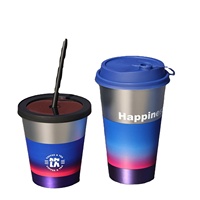 Impression personnalisée nouvelle arrivée jus de fruits lait latte lait thé café bière vin boisson emballage PP tasse avec couvercle