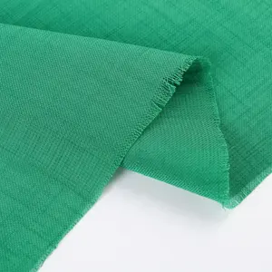 도매 최신 디자인 넓은 폭 100% 폴리 에스터 짙은 녹색 솔리드 염색 직물 여성 드레스