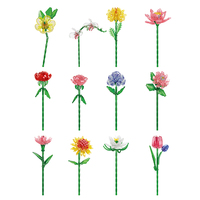 Juego de Bloques de Construcción de Flores, Planta en Maceta con Caja de Regalo, Juego de Ladrillos MOC, Juegos de Bricolaje Educativos para Niños, Juguetes 8735