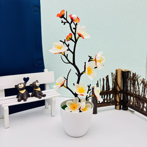 Pruim Bloesem Bonsai Voor Huis Woonkamer Decoratie Kunstmatige Plant Potplanten Kleine Bloempotten Voor Slaapkamer Decoratie - Product Image 5