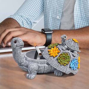 En gros Tortue Ornement De Bureau Cendrier Salon Table Basse Décoration Résine Artisanat Tortue Cendrier - Product Image 6