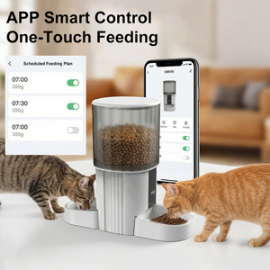 7L Double <b>Bowl</b> Durable <b>Plastic</b> 5G App Control WiFi Timed Automatic Cat Food Dispenser with Camera for 2 Cats - Product Image 3