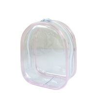 Sac de rangement portable en PVC transparent épaissi et personnalisable avec fermeture éclair pour poupées en peluche, porte-clés, breloques de sac et petits objets