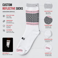 Chaussettes Réfléchissantes Anti-Bactériennes Personnalisées Haute Visibilité pour le Sport, Modèle Crew Bottom, Idéales pour la Course, le Cyclisme, le Fitness en Extérieur – Fabrication OEM