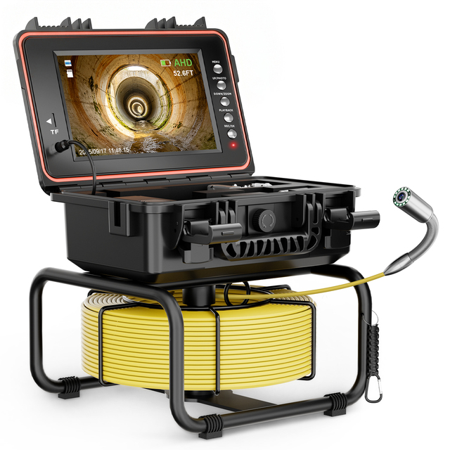 Waterproof IP68 30m Night Vision 1080P Self Leveling Video Drain Pipe Plumbing Inspection Camera Industrial Endoscope Camera