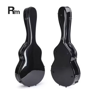 SUN 02-C2 Étui <span class=keywords><strong>rigide</strong></span> léger en fibre de verre pour <span class=keywords><strong>guitare</strong></span> <span class=keywords><strong>classique</strong></span> avec revêtement en gel noir extérieur et poignée en cuir - Product Image 1