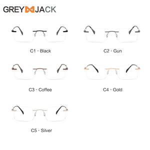 Montures de lunettes sans monture Me2029, rectangulaires, en métal léger, pour hommes, verres transparents, origine Taizhou - Product Image 3