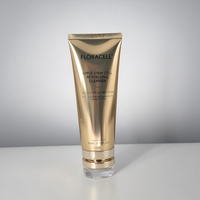 Tube cosmétique ABL en acrylique doré métallisé miroir de 100 ml avec bouchon à clapet, emballage vide pour nettoyant visage
