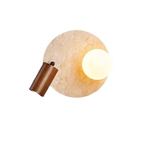 Lampe murale en pierre Huangdong, source de lumière LED 220V, pour chambre à coucher, bureau, lecture, design Wabi Sabi - Product Image 4