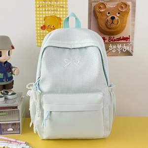 Cross-border 2026 new fresh high-appearance fashionable summer plaid lightweight large capacity versatile backpack - Product Image 1