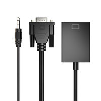 Adaptador VGA a HDMI con Audio, Conversor de Video HD 1080P 60Hz, Dongle para PC Portátil a Pantalla HDMI o Proyector, Sin Controlador