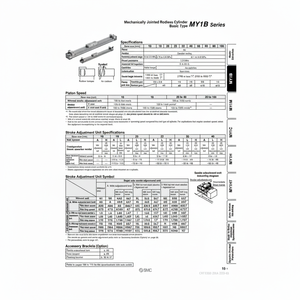 SMC Pneumatics-Cilindro sin vástago, articulado mecánicamente, categoría de producto, sin vástago, de 2017 - Product Image 1