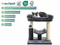 Chine usine livraison gratuite gris foncé sisal en peluche chat escalade cadre griffoir arbre bois grattoir chat arbre tour maison