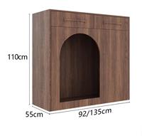 Table de chevet et table d'appoint de canapé multifonctionnelle en bois de luxe moderne avec niche pour chat intégrée – Table de bout de canapé pour salon
