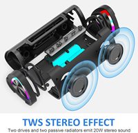 Speaker Portabel RGB Nirkabel BT Outdoor IPX5 Tahan Air Stereo Super Bass Soundbar Hands-Free Kompatibel TWS untuk Gaming Desktop