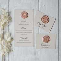 Cartes de Menu de Mariage Personnalisées Imprimées sur Papier de Luxe pour Hôtels et Restaurants avec Lettres Dorées et Sceau de Cire
