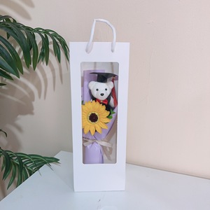 Oso de Peluche de Graduación con Flor Artificial de Girasol, Oso de Peluche con Birrete <span class=keywords><strong>y</strong></span> Toga de Graduación, Regalo de Graduación para Escuela Secundaria <span class=keywords><strong>y</strong></span> Universidad - Product Image 5