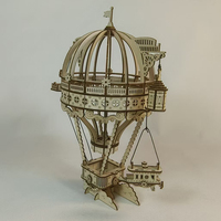 Puzzle en bois 3D avec pièces mobiles, kit de modèle mécanique - Jouet de construction DIY, thème bâtiments, 101 à 500 pièces, 3 étoiles de difficulté, 3 heures d'assemblage