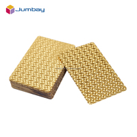 Personnalisation professionnelle personnalisée, cartes de poker américaines plaquées or 24 carats, cartes à jouer dorées, Jumbay OEM LOGO, MOQ 1000 pièces