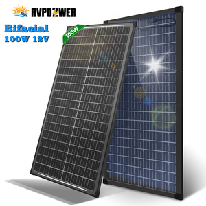 Panneaux Solaires Monocristallins Bifaciaux Entièrement Noirs en Stock d'Entrepôt, 100 Watts, Panneaux Photovoltaïques Solaires de Qualité en Stock à Prix Abordable - Product Image 1