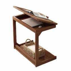 Mesa de centro giratoria de madera maciza para uso doméstico transfronterizo, mesa de almacenamiento móvil multifuncional, mesa de ordenador sencilla para estudiantes - Product Image 5
