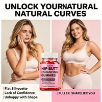 Bonbons Gommeux Végétaux pour l'Amélioration des Fesses et des Hanches, 2 par Jour, Aide à une Silhouette Plus Pleine et Courbeuse, Complément Naturel de Bien-être, 60 unités