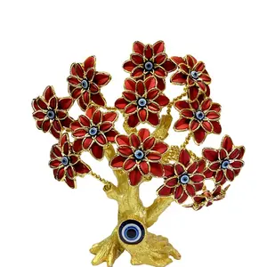 الجملة الراتنج شجرة اصطناعية الديكور الزهور الحلي التركية الشيطان العين تذكارية الأزرق العين الشر ديكور المنزل تذكارية
