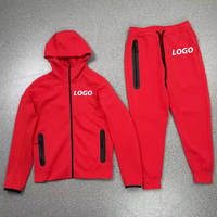Jaket Hoodie Tech Fleece Logo Gaya Baru Setelan Olahraga Dua Potong Pria, Baju Olahraga Kasual, Setelan Pria, Sweatshirt