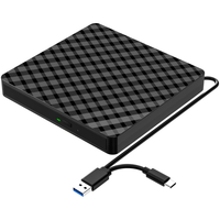 Lecteur de DVD-ROM externe USB de type plateau mince, lecteur de CD/VCD/DVD, cache de 2 Mo pour ordinateur portable/ordinateur portable/PC/ordinateurs de bureau, prise en charge de DVD+RW