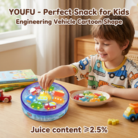 Vehicle Construction Shape Juice Gummy Candy 100g Round Tub Cartoon Fruity Bulk Wholesale Snack Private Label