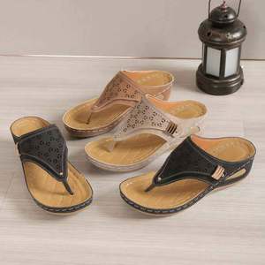 Sandalias de Plataforma con Punta Abierta para Mujer, Primavera, Verano, Otoño 2024, Ligeras, Antideslizantes, Casuales, para Playa, Negras, de PU - Product Image 6