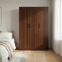 Armoire en acier durable à 3 portes avec panneaux surélevés, meuble de chambre en métal pour rangement de vêtements, placard à vendre
