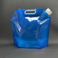 Pochette souple personnalisée de 5 L transparente avec bec verseur et poignée, sac en plastique pour eau à emporter, conteneur de boisson en gallon avec buse