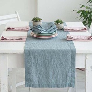 Modern Home 100% Linen <strong>Long</strong> Pink <strong>Table</strong> <strong>Runner</strong> for Wedding - Product Image 1