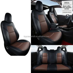 Fundas de Asiento de Coche de Cuero de Lujo, Tamaño Universal, Juego Completo, para <span class=keywords><strong>Rolls</strong></span>-<span class=keywords><strong>Royce</strong></span> Cullinan, Toyota Camry, Tesla - Product Image 5