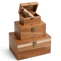 Boîte de rangement en bois avec logo personnalisé, avec couvercle à charnières, boîte à souvenirs, boîte organisatrice de bijoux en bois naturel pour la décoration de la maison et du bureau