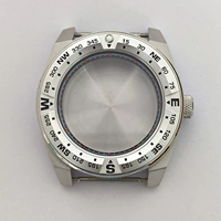Accessoires pour boîtier de montre 43 mm, acier inoxydable 316L, lunette en aluminium, verre saphir, intérieur noir et rouge, étanche, mouvement NH35 NH36